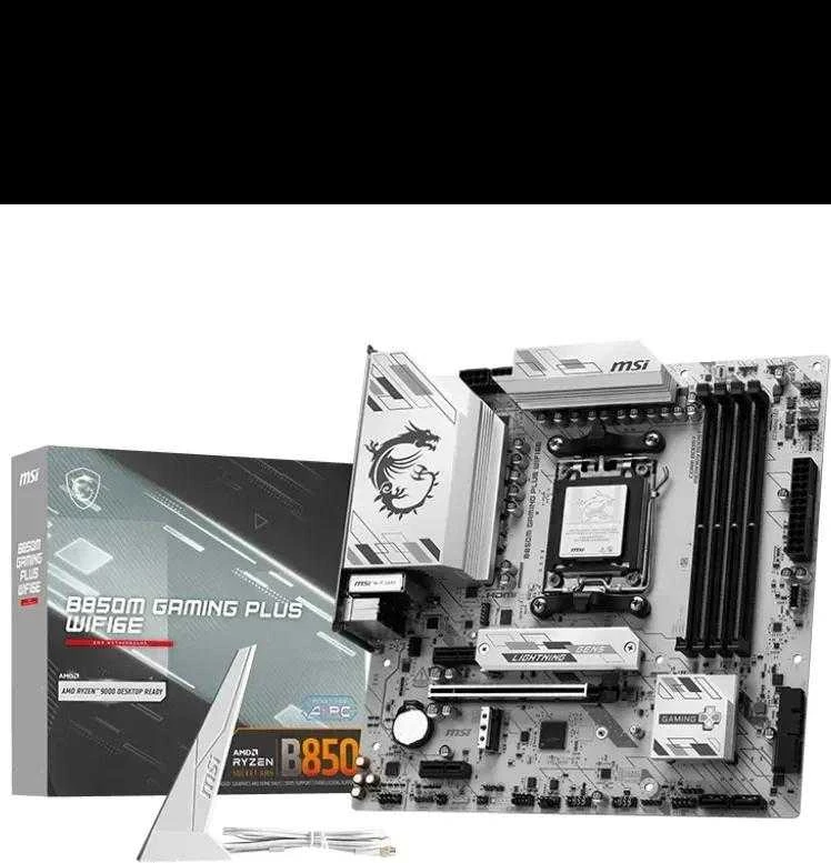 Pagrindinė plokštė MSI B850M GAMING PLUS WIFI6E | Procesorių šeima AMD | Procesoriaus lizdas AM5 | Palaikomos standžiojo disko sąsajos SATA, M.2 | SATA jungčių skaičius 4