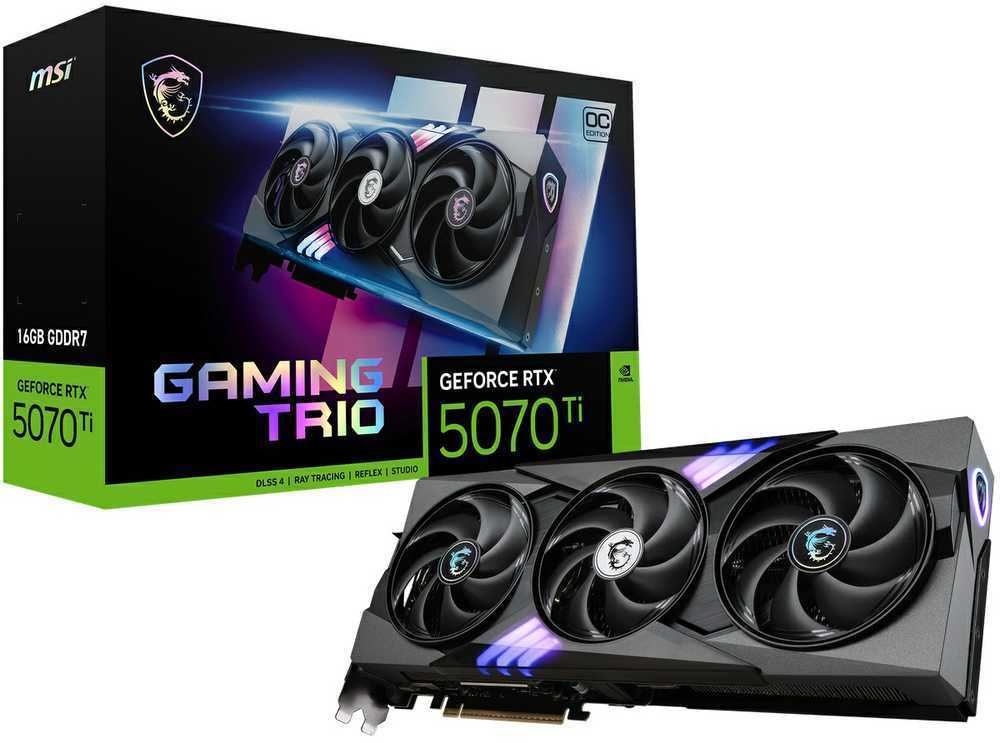 MSI žaidimų vaizdo plokštė GeForce RTX 5070Ti 16G TRIO OC NVIDIA 16GB GDDR7