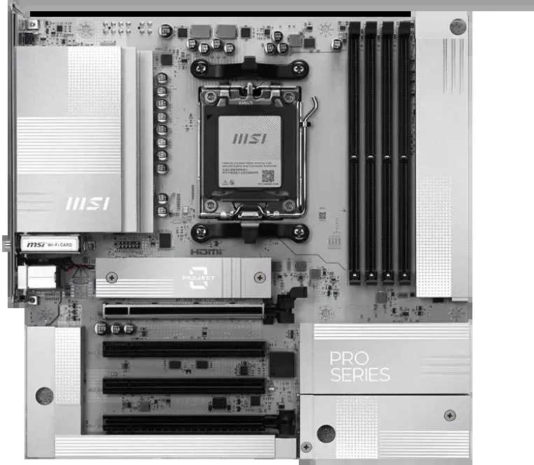 Pagrindinė plokštė MSI AM5 PRO B850M-A WIFI PZ M-ATX AMD B850 Lizdas AM5 micro ATX