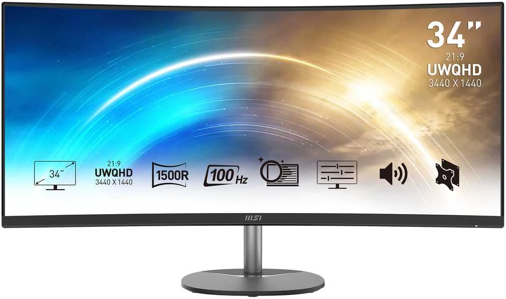 Monitorius MSI PRO MP341CQ | 3440 × 1440 | 100 Hz | 34"