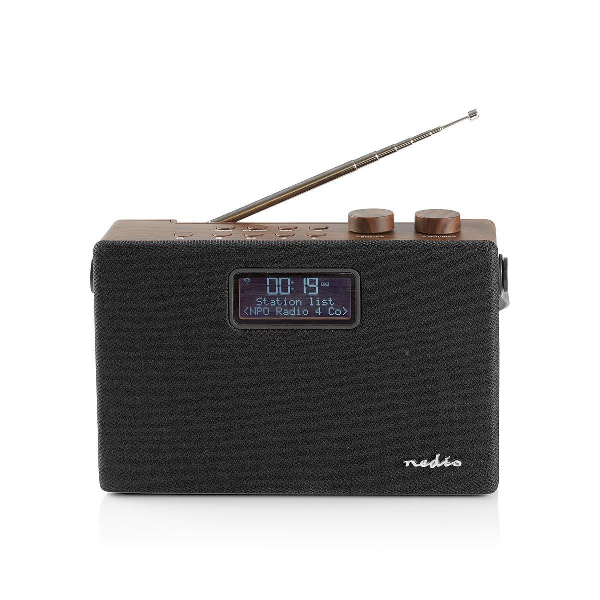 Nedis Digital Radio DAB+ 15 W UKW Bluetooth Braun / Juodas
