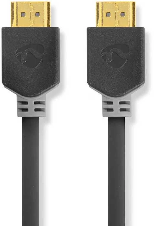 Nedis High Speed HDMI ™ Kabelis mit Ethernet| HDMI™ Stecker | 4K@60Hz | ARC | 18 Gbps | 5.00 m | rund | PVC | Anthrazit | Verpackung mit Sichtfenster