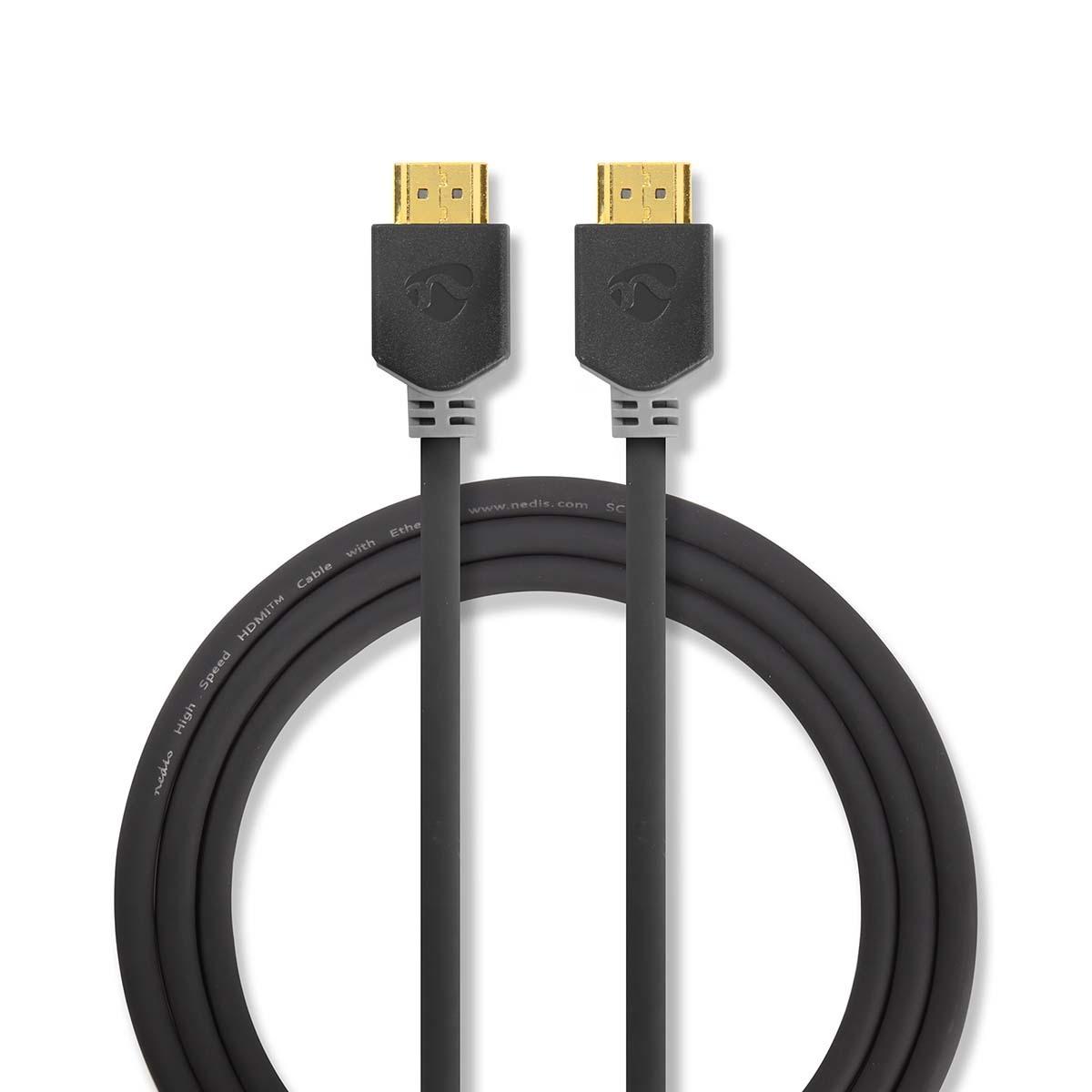 Nedis CVBW34000AT05, 0,5 m, HDMI A tipo (standartinis), HDMI A tipo (standartinis), 3D, Antracito spalvos