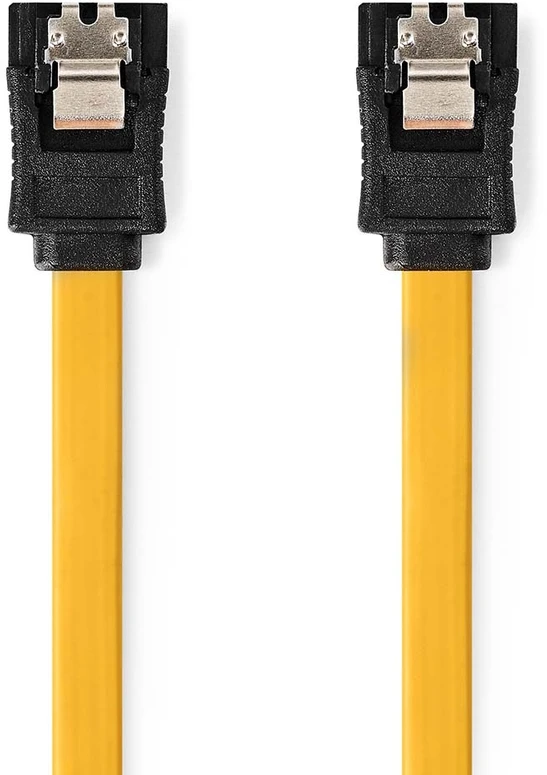 Nedis SATA Kabelis | 6 Gbps | SATA 7-Pin-Buchse|SATA 7-Pin-Buchse - Vernickelt | 1.00 m | Flach | PVC | Geltona | Box