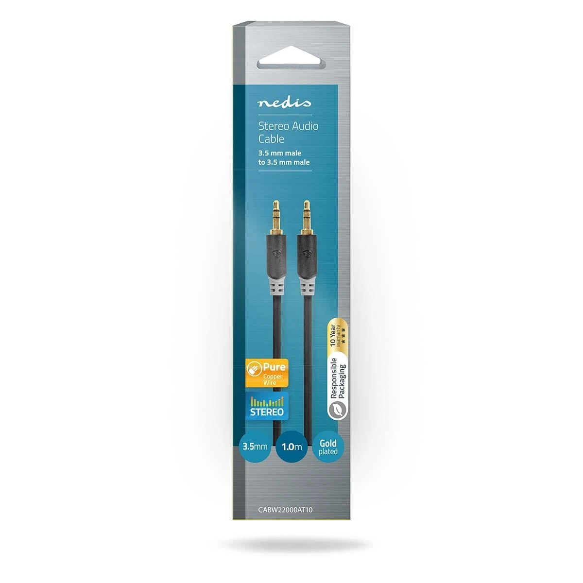 Nedis 3,5 mm audio kabelis pakuotėje