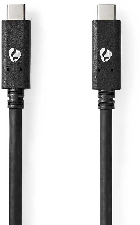 Nedis USB-Kabelis | USB 3.2 Gen 2 | USB-C™ Stecker |USB-C™ Stecker - 100 W | 4K@60Hz | 10 Gbps | Vernickelt | 1.00 m | Rund | PVC | Juodas | Box