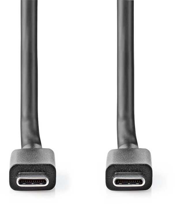 Nedis USB-Kabelis | USB 3.2 Gen 2x2 | USB-C™ Stecker - USB-C™ Stecker | 100 W | 4K@60Hz | 20 Gbps | Vernickelt | 1.00 m | Rund | PVC | Juodas | Box