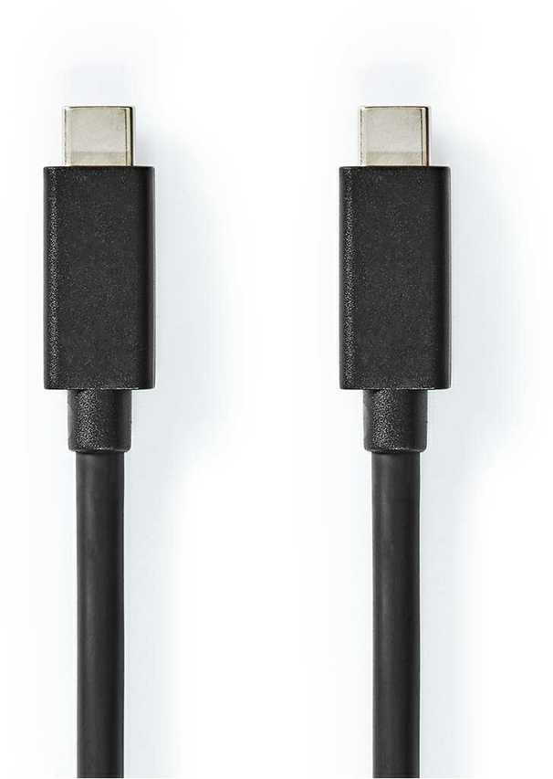 Nedis USB-Kabelis | USB 3.2 Gen 2x2 | USB-C™ Stecker - USB-C™ Stecker | 100 W | 4K@60Hz | 20 Gbps | Vernickelt | 2.00 m | Rund | PVC | Juodas | Box