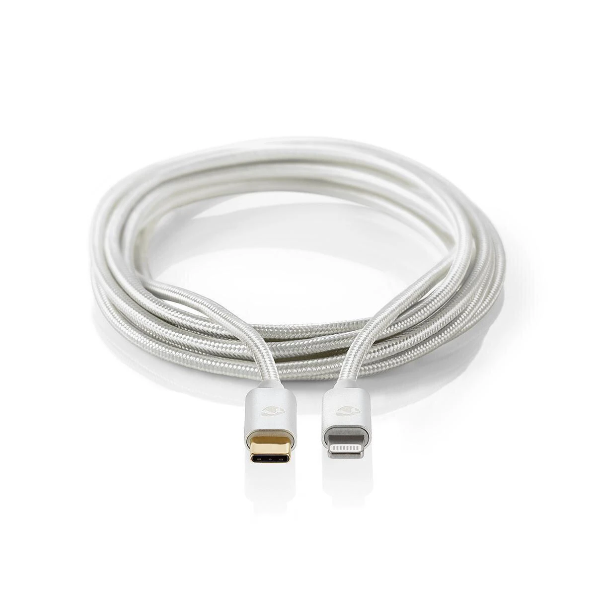 Nedis USB laidas | USB 2.0 | Apple Lightning 8 pin | USB-C™ jungtis | 480Mbps | Paauksuotas | 2,00m | apvalus | Pintas / nailonas | Aliuminis | pakavimas