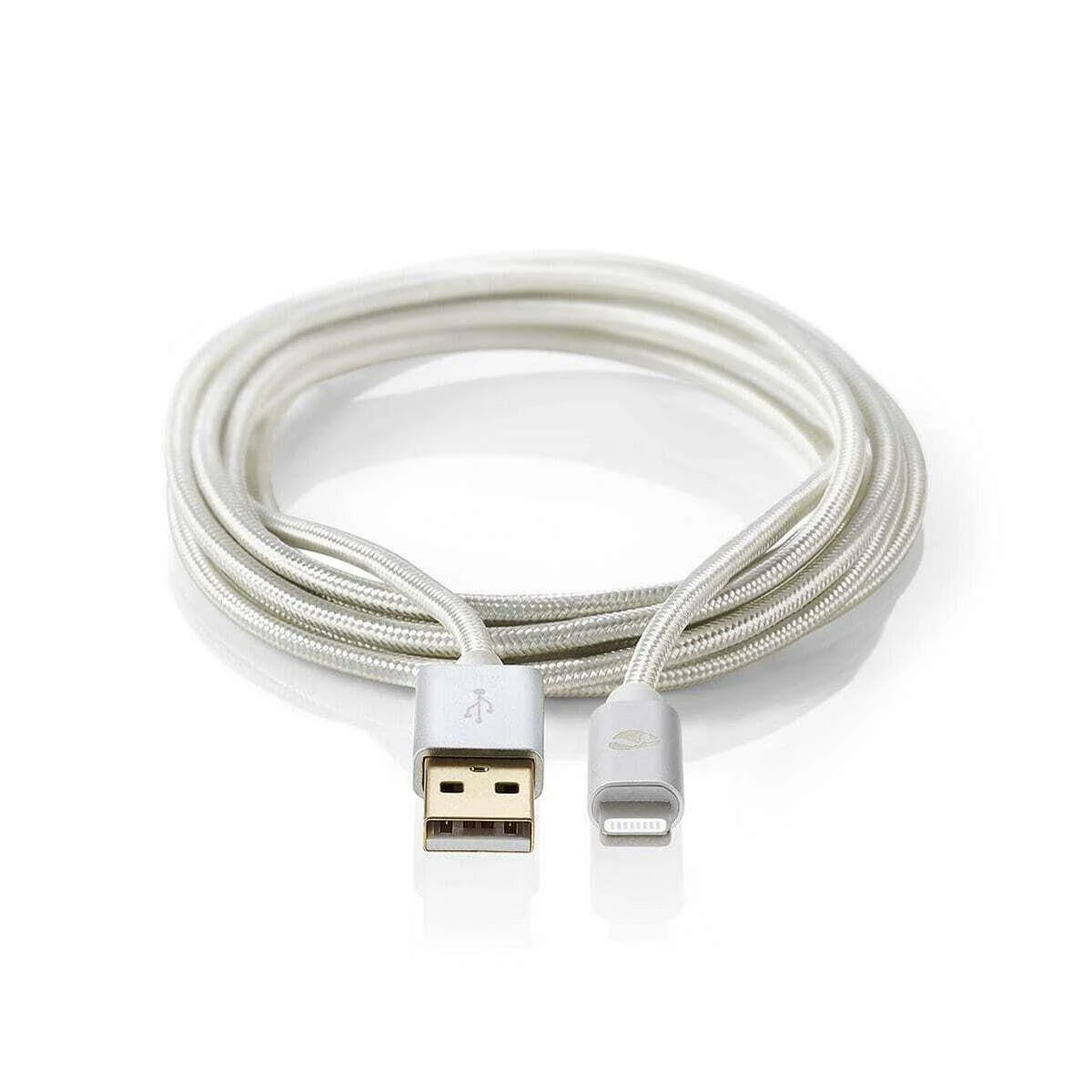Nedis USB laidas | USB 2.0 | Apple Lightning 8 pin | USB-A vyrelis | 480Mbps | Paauksuotas | 1,00 m | apvalus | Pintas / nailonas | Aliuminis | Pakuotė