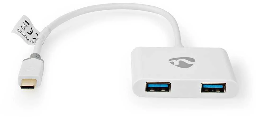 NEDIS USB Multi-Port-Adapteris - USB 3.1 Gen1 | USB-C™ Stecker 2x USB-A | 1000 Mbps | 0.20 m | Rund | Vergoldet