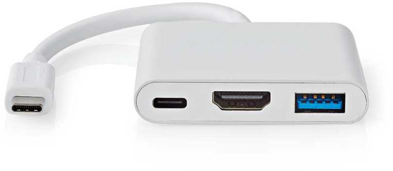 Nedis USB HUB CCGB64770WT01 doko stotelė Laidinis USB Type-C Baltas