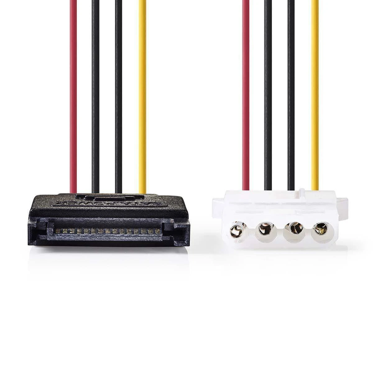 Nedis vidaus maitinimo kabeliai | SATA 15 kontaktų jungtis | Molex lizdas | Paauksuotas | 0,15 m | apvalus | PVC | Įvairiaspalvis | plastikinis maišelis