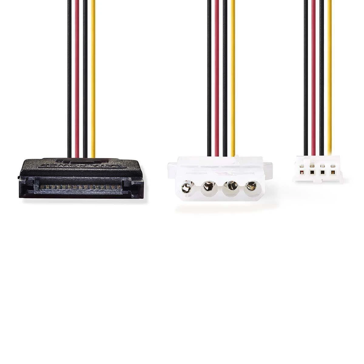 Nedis vidaus maitinimo kabeliai | SATA 15 kontaktų jungtis | FDD lizdas / Molex lizdas | Paauksuotas | 0,20 m | apvalus | PVC | Įvairiaspalvis | plastikinis maišelis