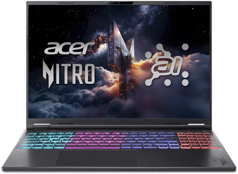 Nešiojamas kompiuteris „Acer Nitro 16S AI“ (AN16S-61-R5HG) žaidimų / „Copilot+“ asmeninis kompiuteris, 16,0 colio WQXGA, 180 Hz, „Ryzen AI R7-350“ (50 našumų), 16 GB RAM, 1 TB SSD, „GeForce RTX5070“, „Windows 11“