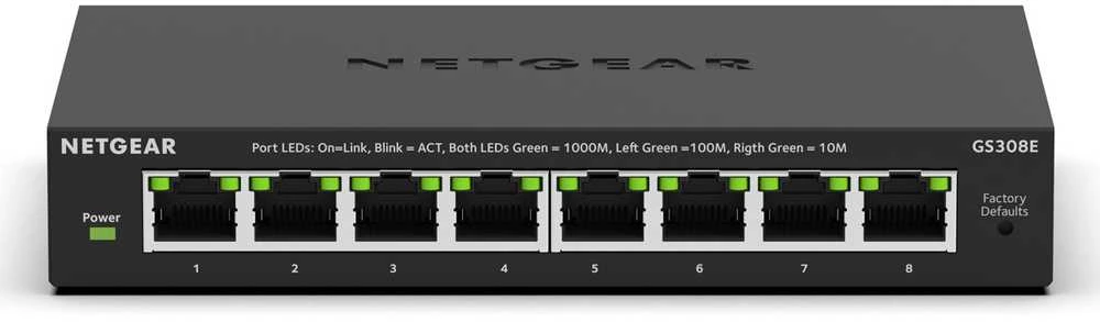Šakotuvas Netgear GS308E 8-PORT PLUS SWITCH - UNMANAGED PLUS GIGABIT ETHERNET