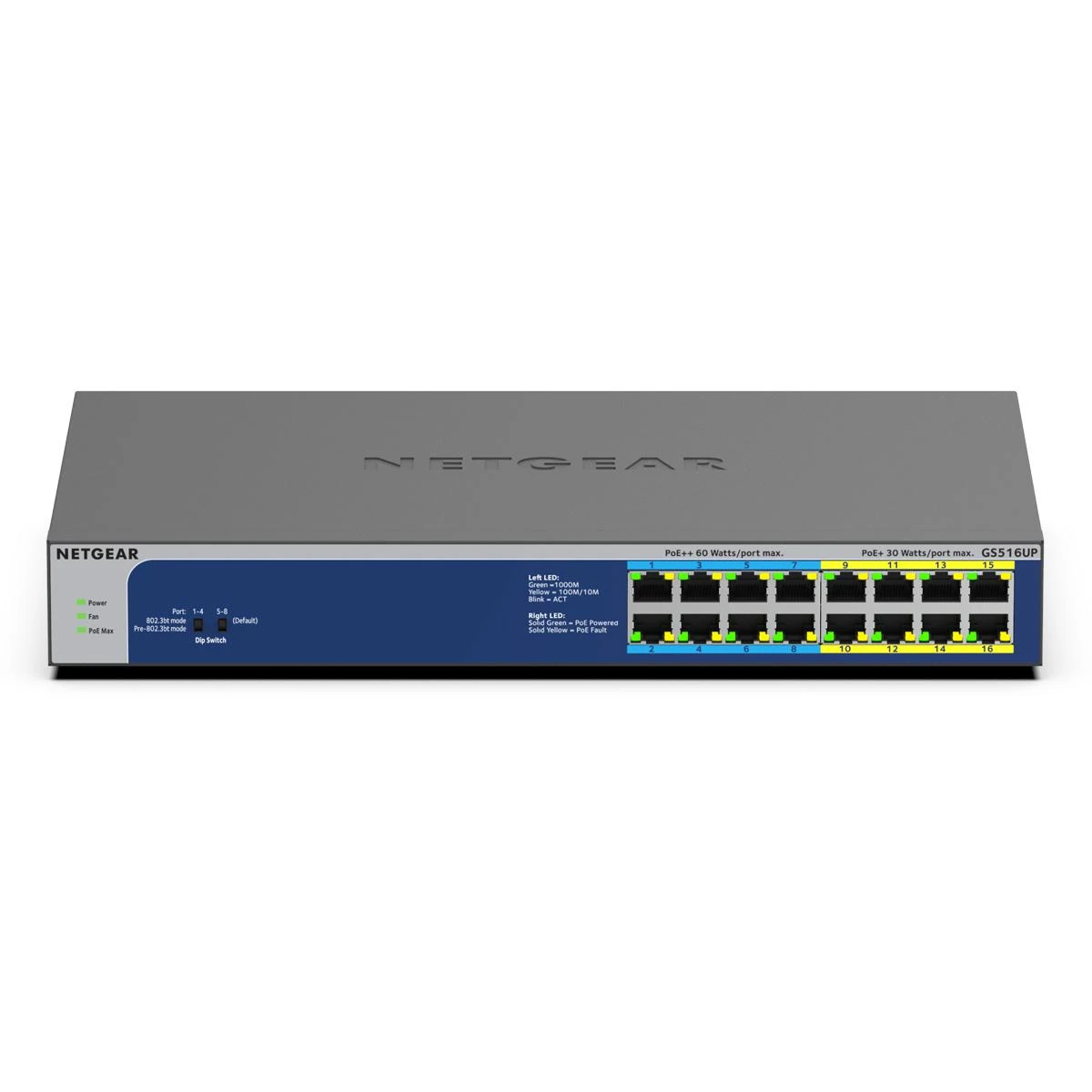 Šakotuvas Netgear Switch GS516UP (GS516UP-100EUS) (GS516UP100EUS)