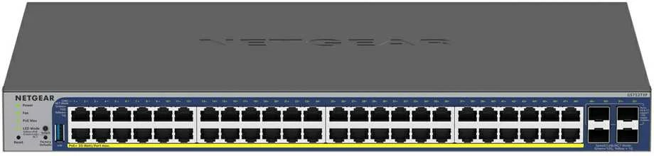 „NETGEAR“ 52 prievadų „PoE“ gigabito / 10G sudedamas išmanusis komutatorius (GS752TXP)