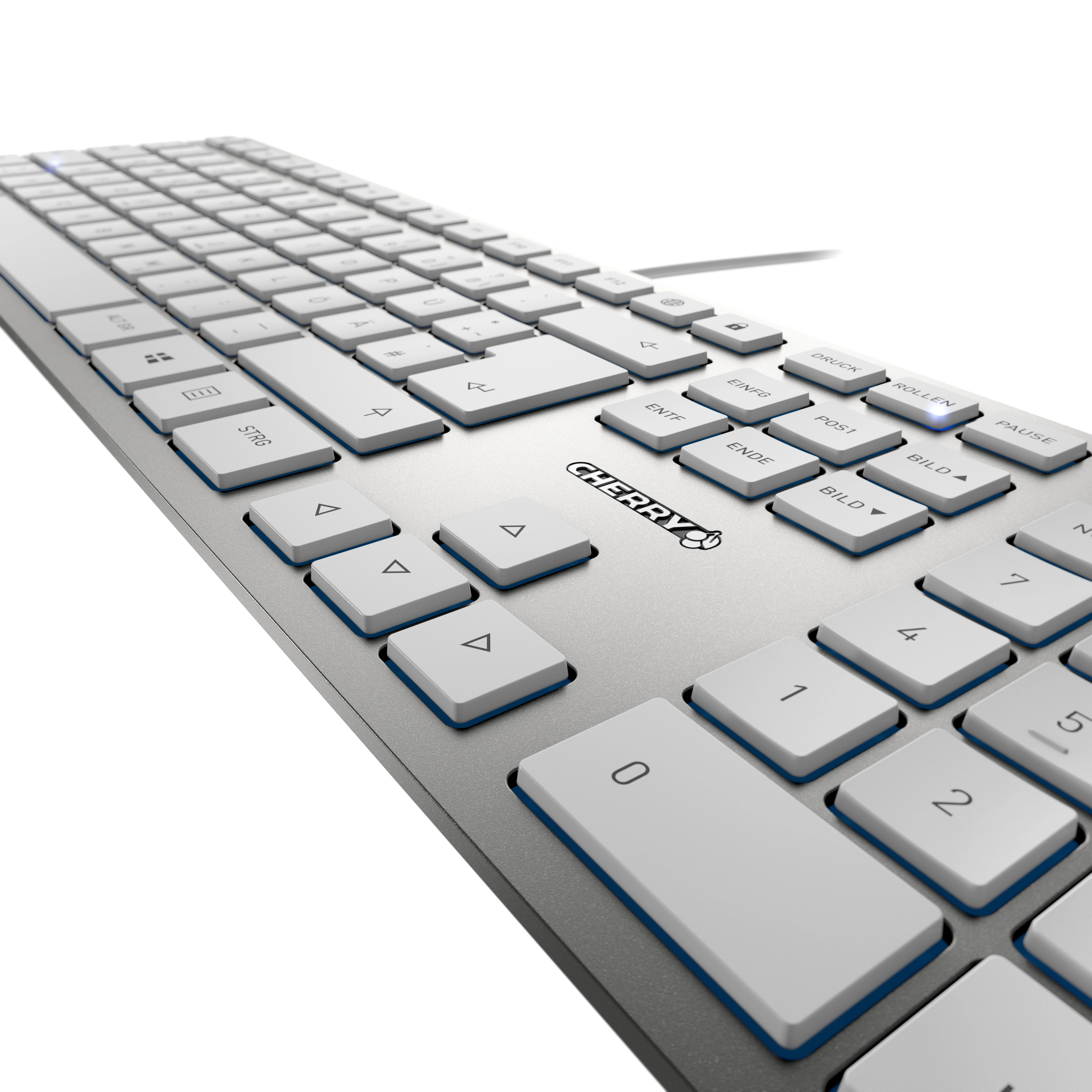 CHERRY KC 6000 SLIM klaviatūra USB QWERTZ Vokiečių Sidabras