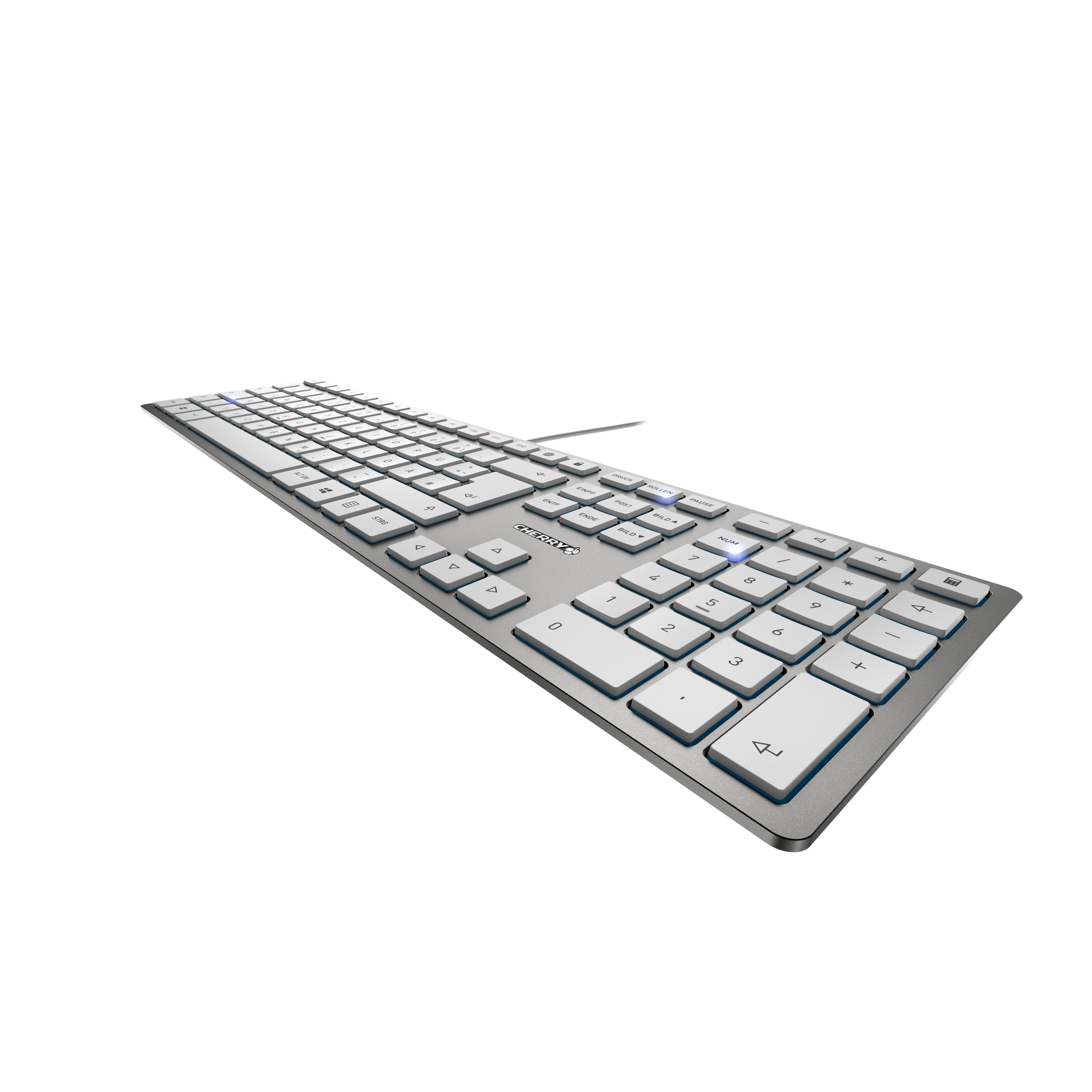 CHERRY KC 6000 SLIM klaviatūra USB QWERTZ Vokiečių Sidabras