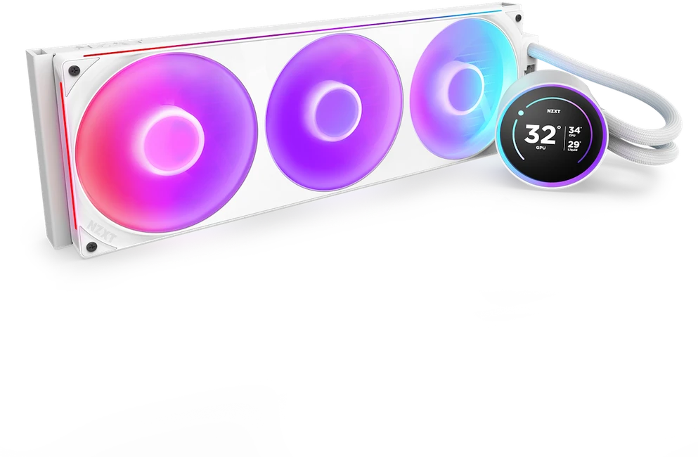NZXT Kraken 420 skysto aušinimo sistema su LCD ekranu