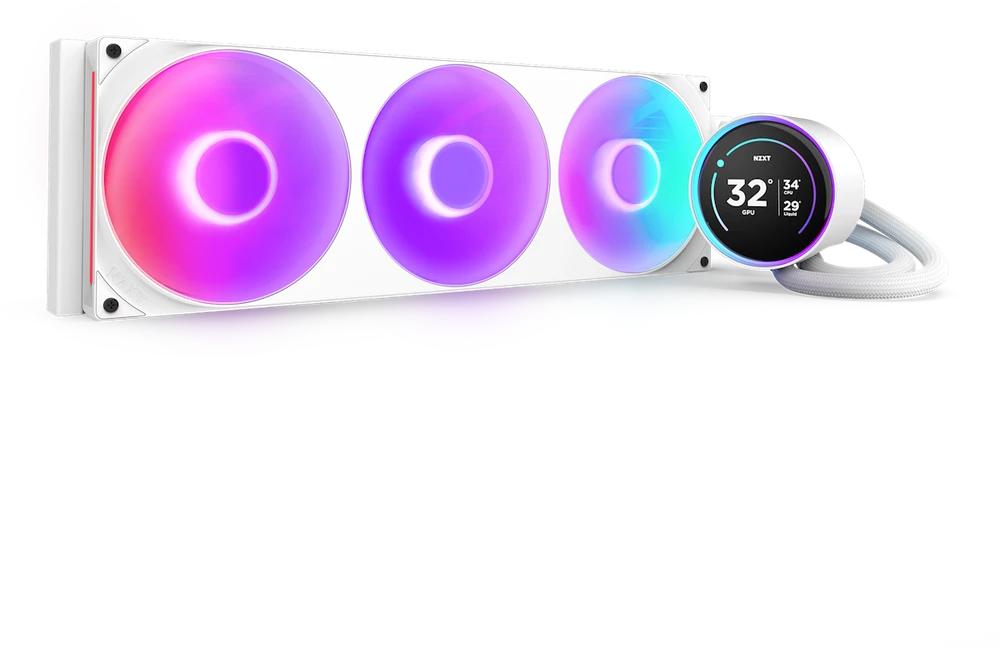 NZXT Kraken Elite 420 RGB LCD balta