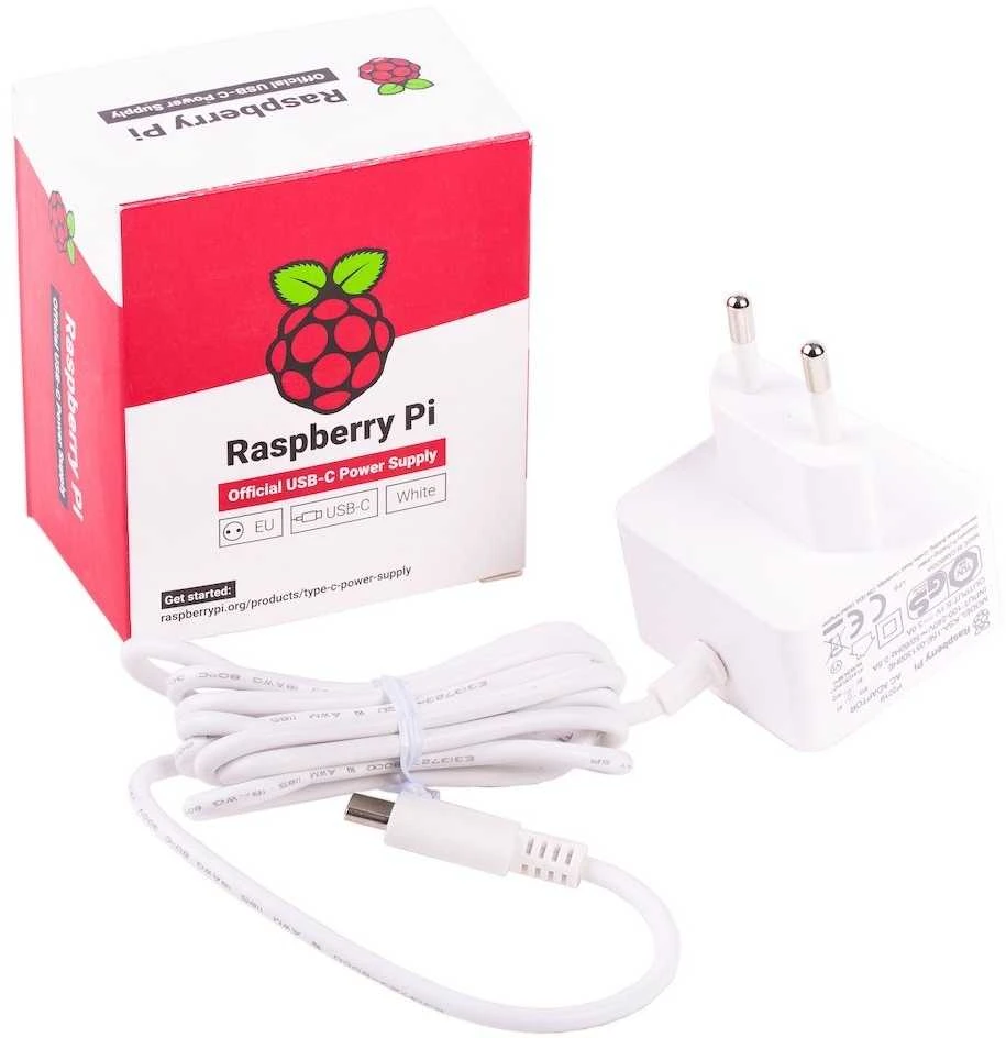 Raspberry Pi 4 oficialus maitinimo šaltinis USB-C 5.1V 3A - baltas