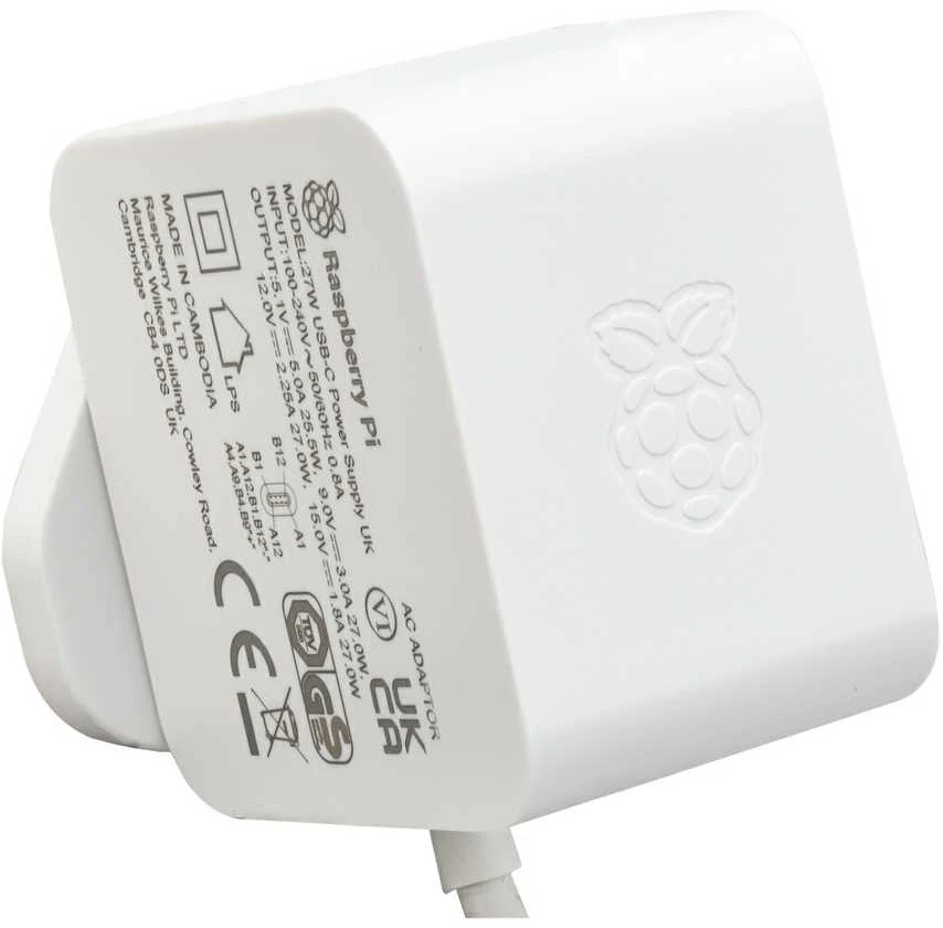 Raspberry Pi 27W maitinimo blokas su specifikacijomis