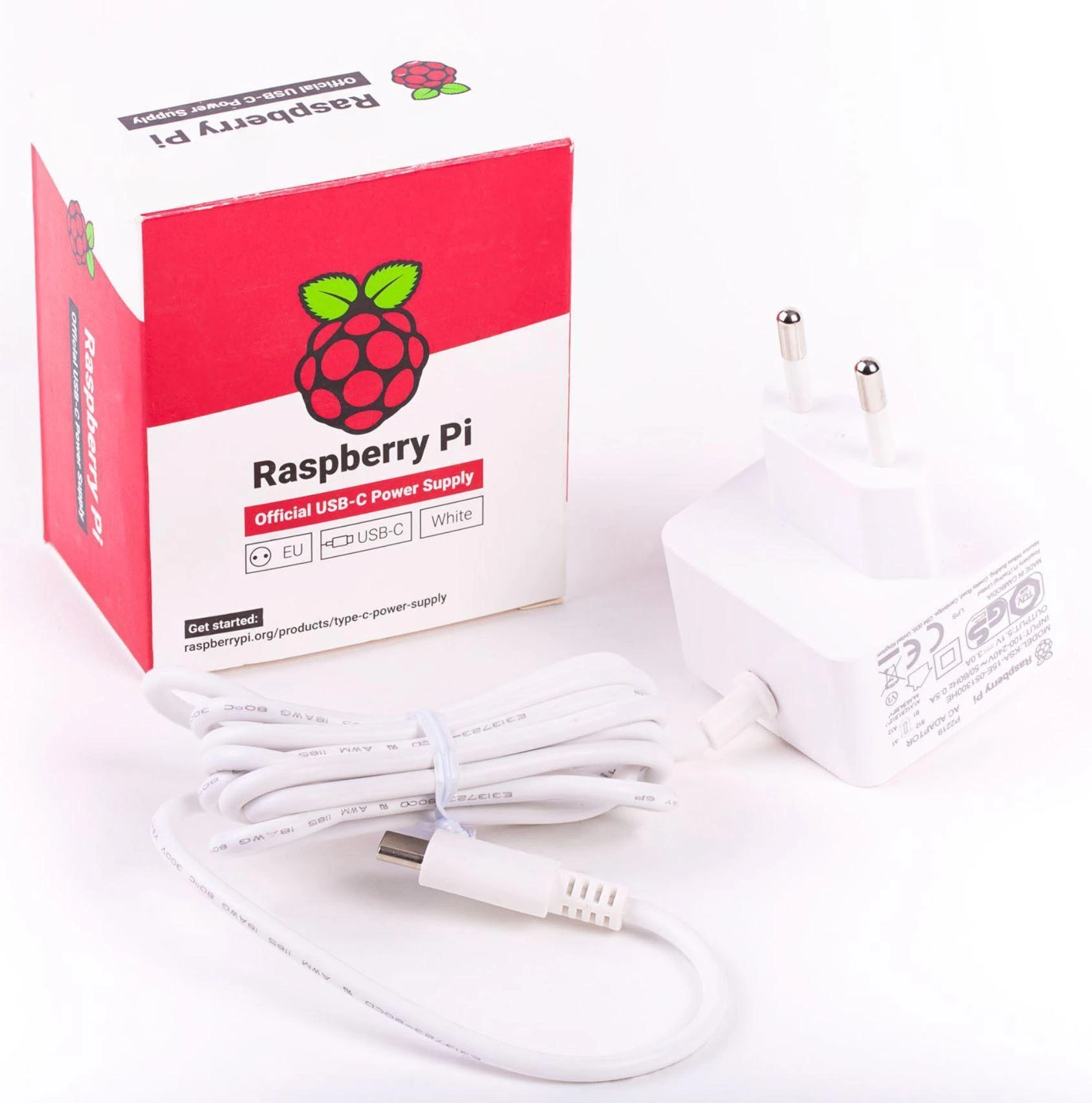 Raspberry Pi 4 oficialus maitinimo šaltinis USB-C 5.1V 3A - baltas