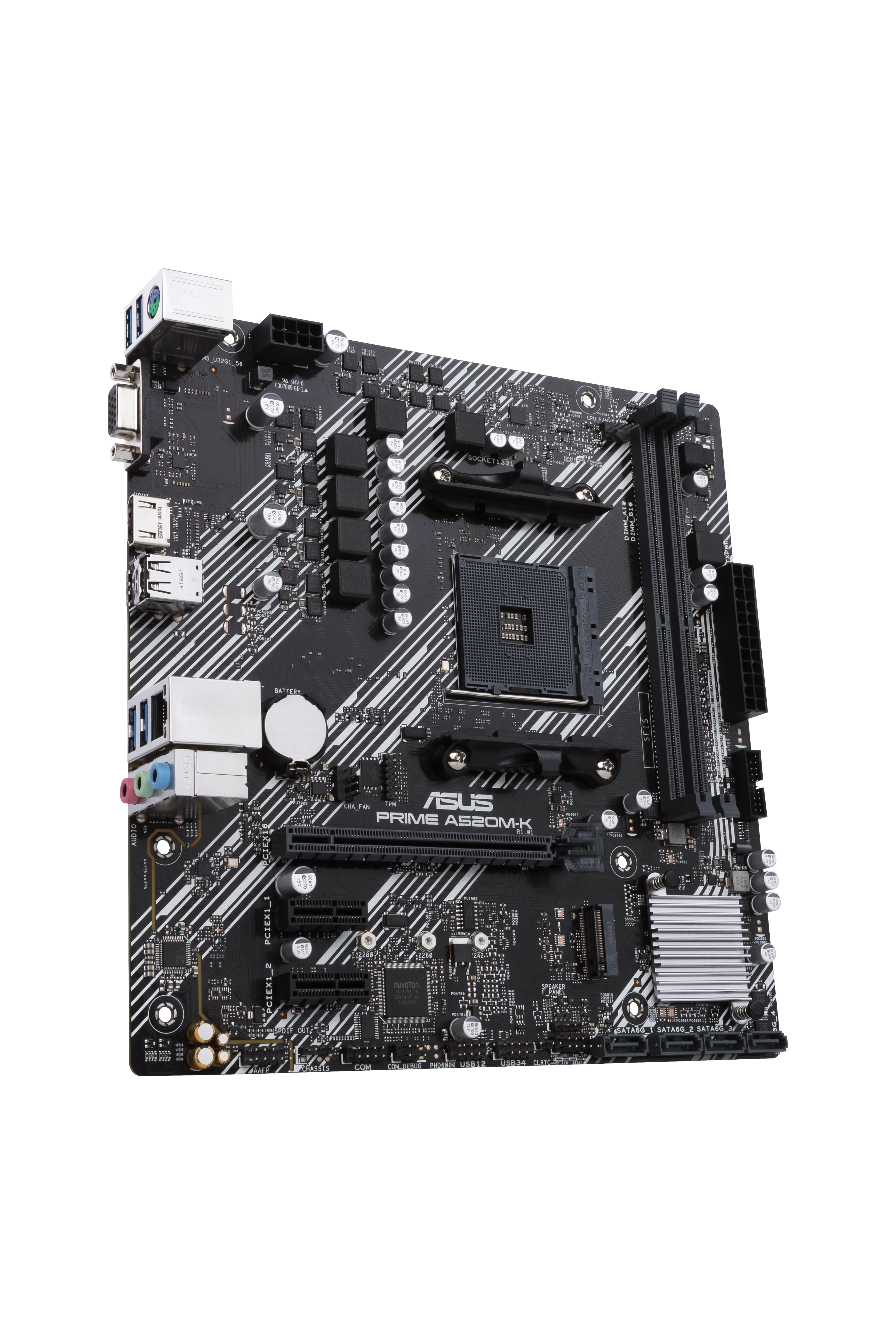 Pagrindinė plokštė ASUS AMD A520 / SAM4 / MicroATX / 2xPCI-Express 3.0 1x / 1xPCI-Express 3.0 16x / 1xM.2 / Memory DDR4 / Atminties lizdai 2 / 1x15pin D-sub / 1xHDMI / 2xUSB 2.0 / 4xUSB 3.2 type B / 1xPS/2 / 3xStereo jack 3.5mm / 1xRJ45