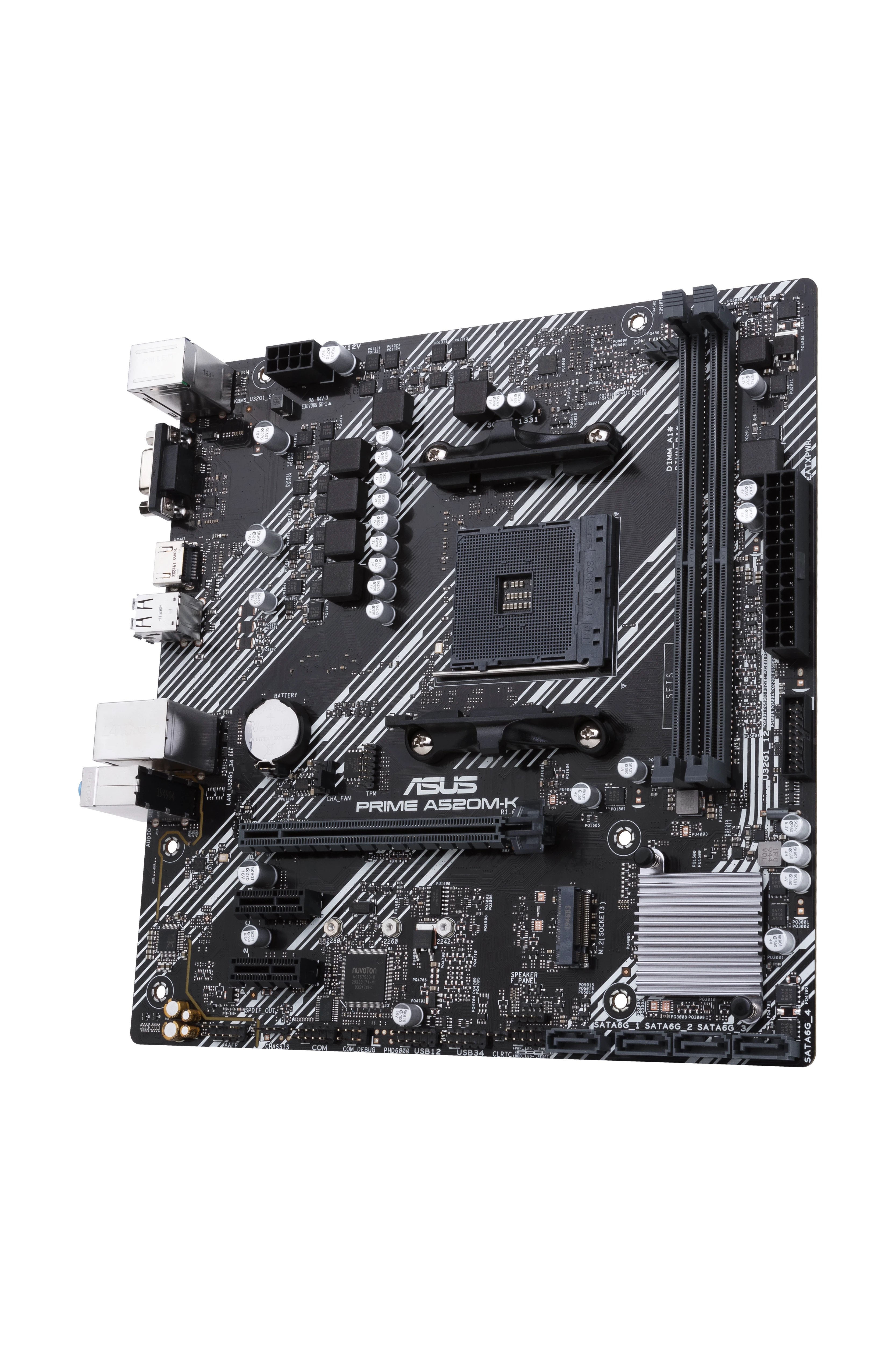 Pagrindinė plokštė ASUS AMD A520 / SAM4 / MicroATX / 2xPCI-Express 3.0 1x / 1xPCI-Express 3.0 16x / 1xM.2 / Memory DDR4 / Atminties lizdai 2 / 1x15pin D-sub / 1xHDMI / 2xUSB 2.0 / 4xUSB 3.2 type B / 1xPS/2 / 3xStereo jack 3.5mm / 1xRJ45
