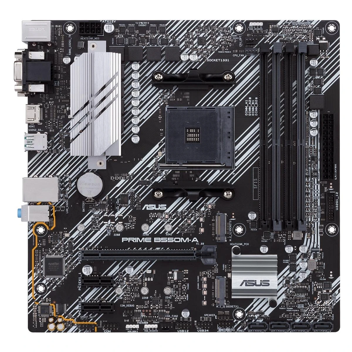 Pagrindinė plokštė ASUS AMD B550 / SAM4 / MicroATX / Memory DDR4 / Atminties lizdai 4 / 2xPCI-Express 3.0 1x / 1xPCI-Express 4.0 16x / 2xM.2 / 1x15pin D-sub / 1xDVI-D / 1xHDMI / 6xUSB 3.2 / 1xPS/2 / 1xRJ45 / 3xAudio port