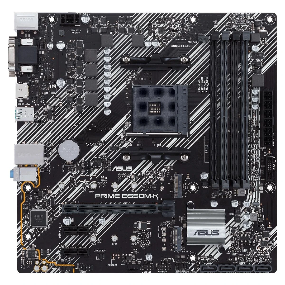 Pagrindinė plokštė ASUS AMD B550 / SAM4 / MicroATX / 2xPCI-Express 3.0 1x / 2xM.2 / 1xPCI-Express 4.0 16x / Memory DDR4 / Atminties lizdai 4 / 1x15pin D-sub / 1xDVI / 1xHDMI / 6xUSB 3.2 / 1xPS/2 / 1xRJ45 / 3xAudio port