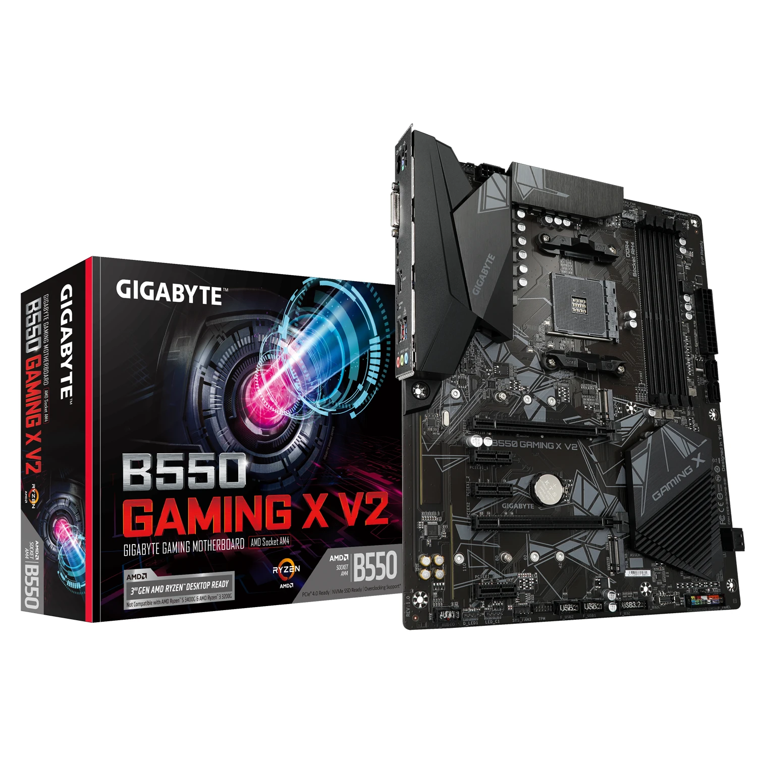 Pagrindinė plokštė GIGABYTE/AMD B550/AM4/ATX/Memory DDR4/Atminties lizdai 4/3xPCI-Express 3.0 1x/1xPCI-Express 3.0 2x/1xPCI-Express 4.0 16x/2xM.2/1xDVI-D/1xHDMI/2xAudio-In/1xAudio-Out/2xUSB 2.0/4xUSB 3.2/1xPS/2/1xRJ45