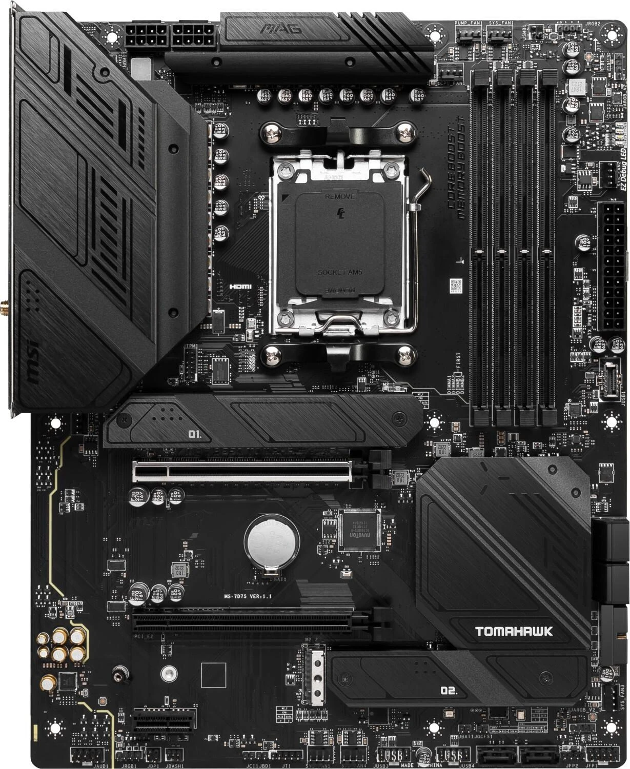 Pagrindinė plokštė MSI AMD B650/SAM5/ATX/Memory DDR5/Atminties lizdai 4/1xPCI-Express 1x/2xPCI-Express 16x/3xM.2/1xHDMI/1xDisplayPort/2xUSB 2.0/7xUSB 3.2/1xUSB-C/1xOptical S/PDIF/1xRJ45/5xAudio port