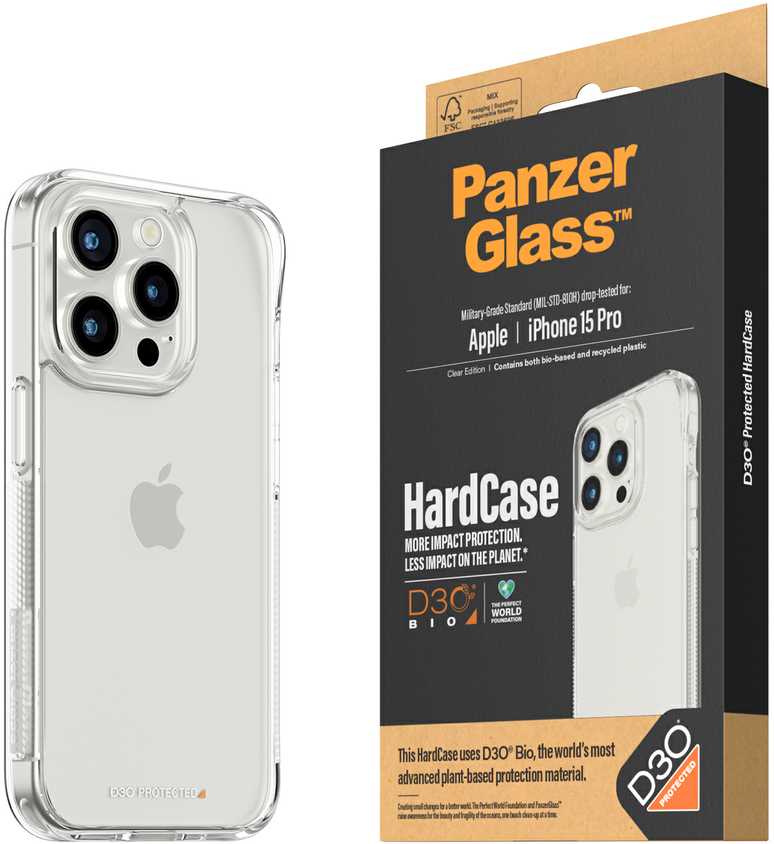 Panzer Glass PanzerGlass D3O ir Military Grade certification Apple iPhone 15 Pro - dėklas telefonui skaidrus