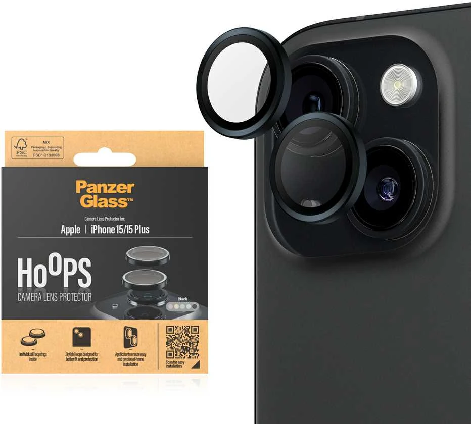 Panzer Glass PanzerGlass™ lankeliai fotoaparato objektyvo apsauga iPhone 15 | 15 plius | Juodas