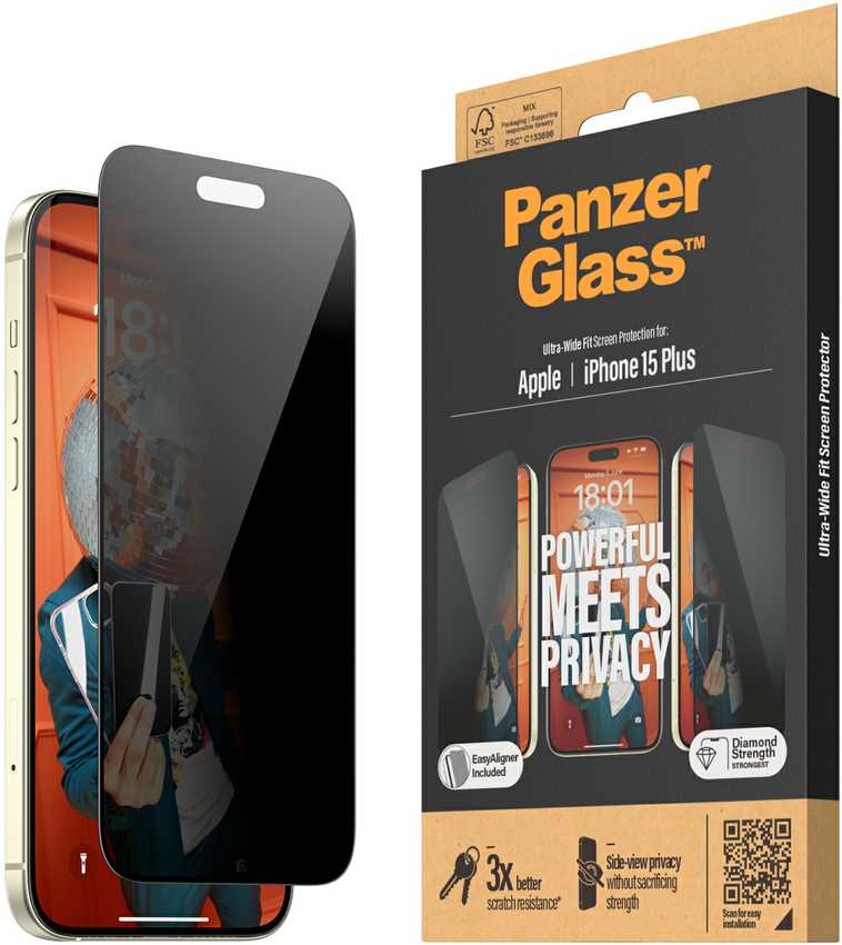 Panzer Glass PanzerGlass Privatumo ekrano apsauga iPhone 2023 6.7 | Itin platus pritaikymas w. EasyAligner | PanzerGlass | P2811 | Apple | Apple iPhone 15 Plus | Stiklas | Juodas/Skaidrus