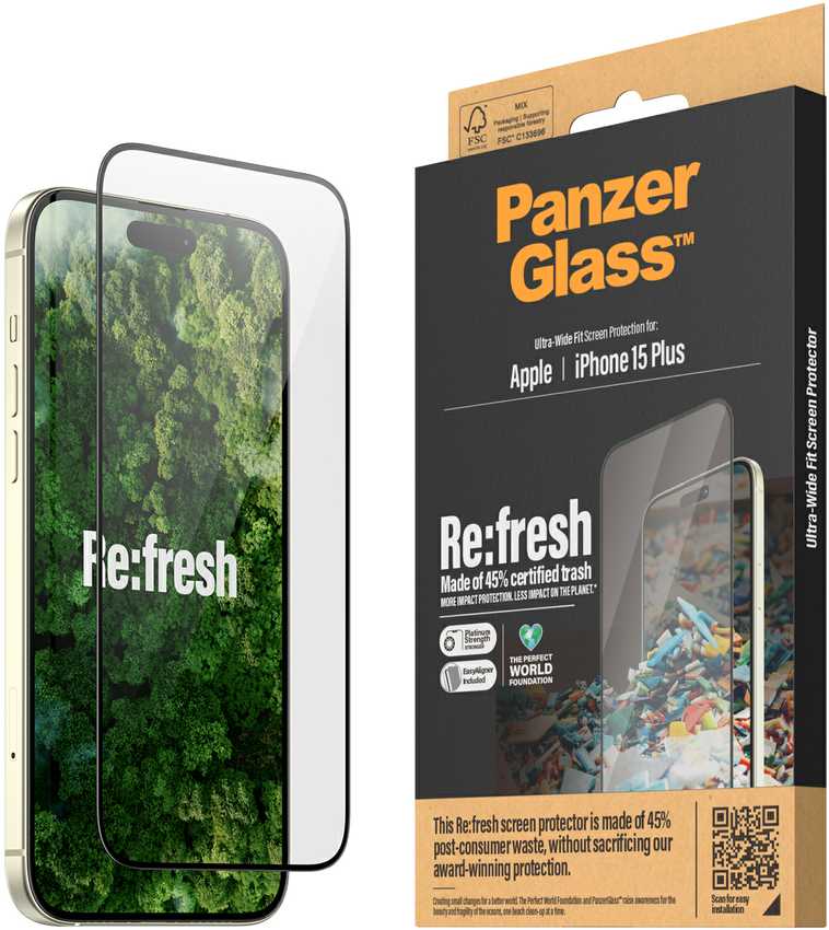 Panzer Glass PanzerGlass Re: Fresh Glass Apple iPhone 15 Plus su padėties nustatymo įtaisu