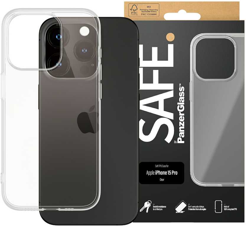 Panzer Glass SAFE by PanzerGlass recycled TPU Apple iPhone 15 Pro - dėklas telefonui skaidrus