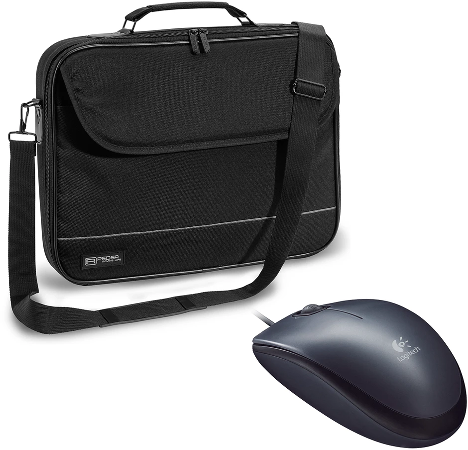 Pedea "Fair" 15,6", Juodas + Logitech M90, kabelgebunden, grau