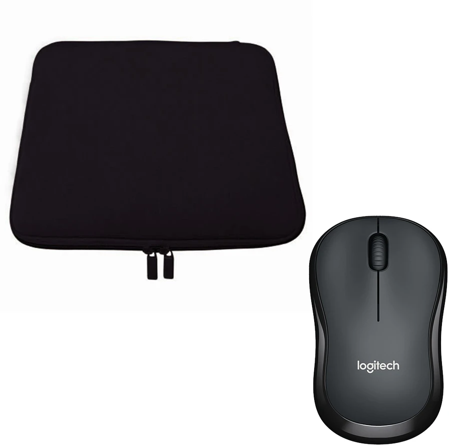 Pedea Sleeve "Trend" 17,3" + Logitech M220 Silent, kabellos bis 43,9 cm