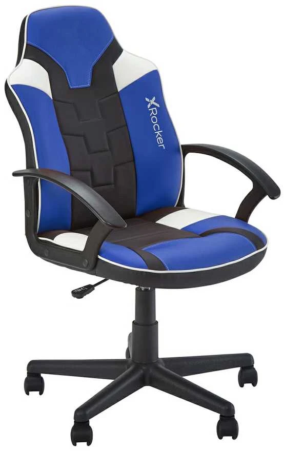 Xrocker „X-Rocker“ – „Saturn“ vidutinio atlošo ratukų elektroninio sporto žaidimų kėdė vaikams ir paaugliams – juoda/mėlyna