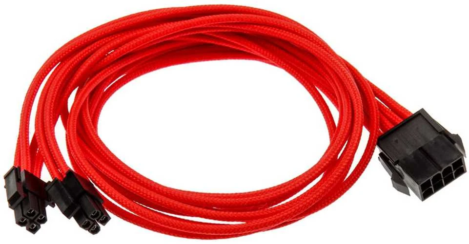 PHANTEKS 8-Pin EPS12V Extension 50cm – sleeved raudonos spalvos