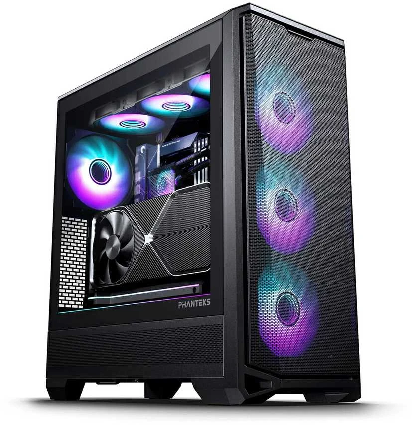 PHANTEKS Eclipse G400A PC-kompiuterio korpusas, Midi-Tower, E-ATX, Tempered Glass, D-RGB – juodos spalvos