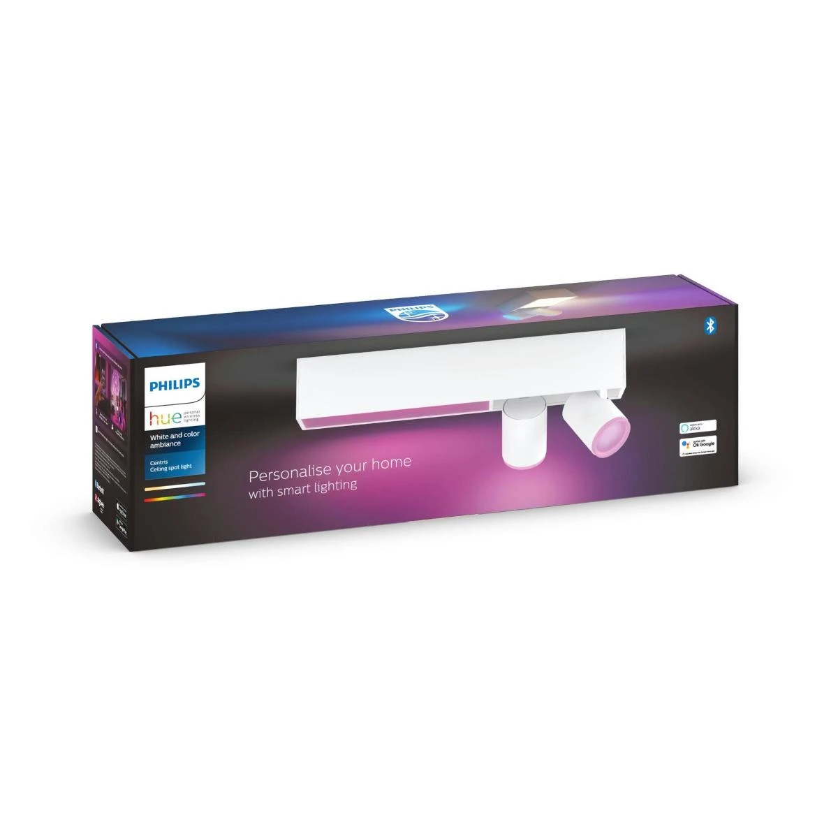 Lubinis šviestuvas Philips Hue Centris 2 taškų baltas specialios formos BT