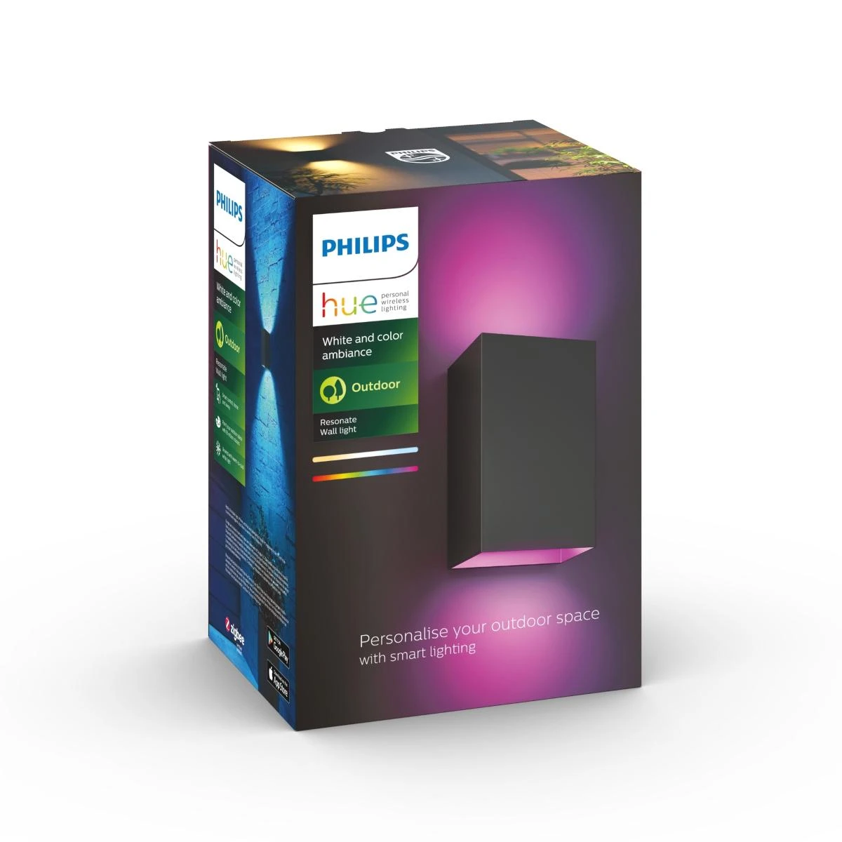 Philips Hue Sieninis lauko šviestuvas Resonate (Baltas ir spalvotas)