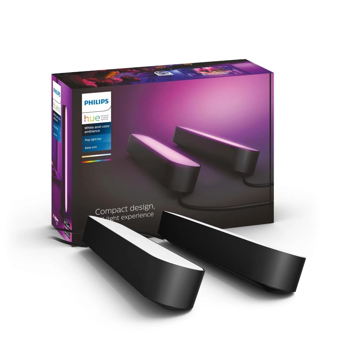Philips Hue Dviejų šviestuvų juostų Play komplektas (Balta ir spalvota)