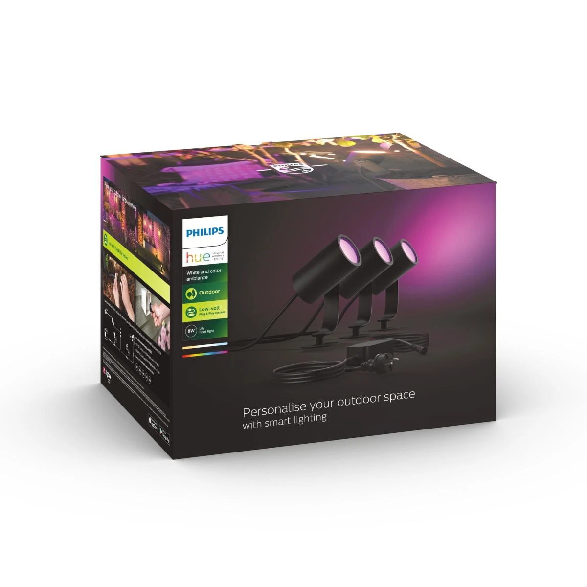Philips Hue Taškinis lauko šviestuvas Lily (Baltas ir spalvotas)