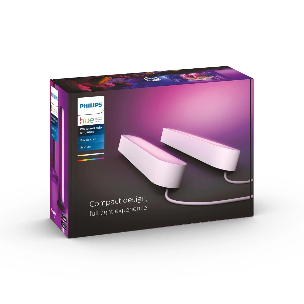 Philips Hue Dviejų šviestuvų juostų Play komplektas (Balta ir spalvota)